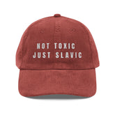 Vintage Slavic Corduroy Cap | Not Toxic Just Slavic Hat, Unique Gift, Fashion Accessory, Casual Wear, Everyday Style